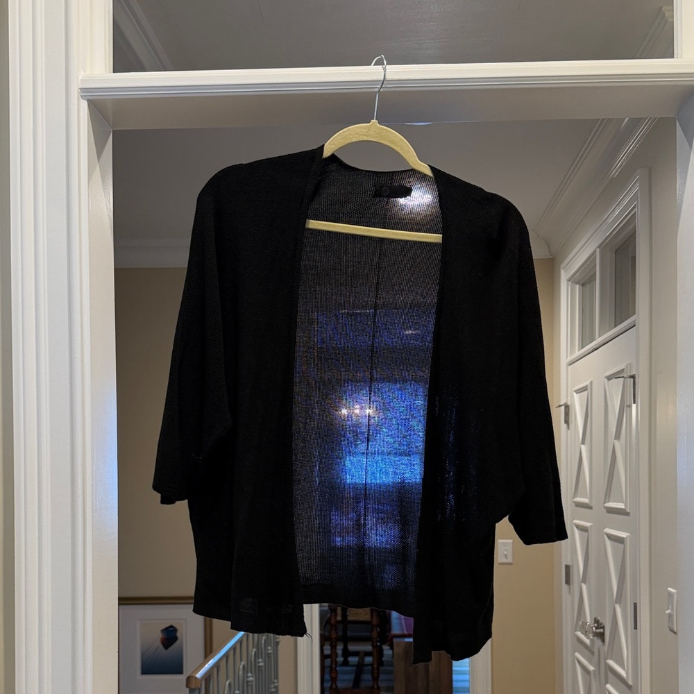 Black Open-Front Cardigan